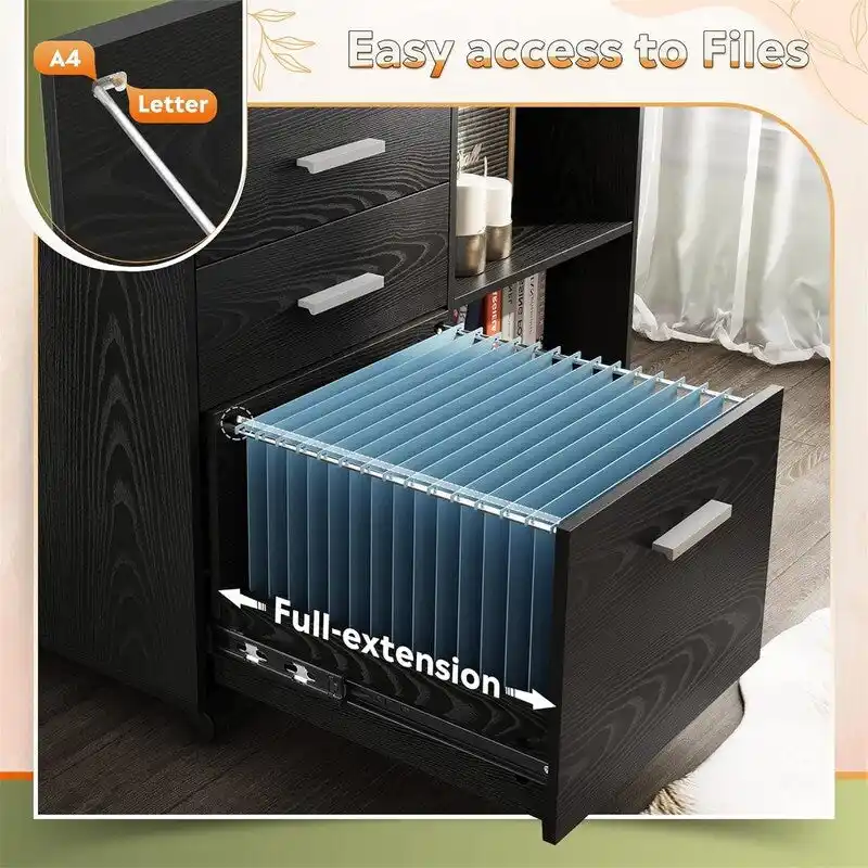 3-Drawer Wood File Cabinet - 15.7 D x 31.3 W x 24.7 H