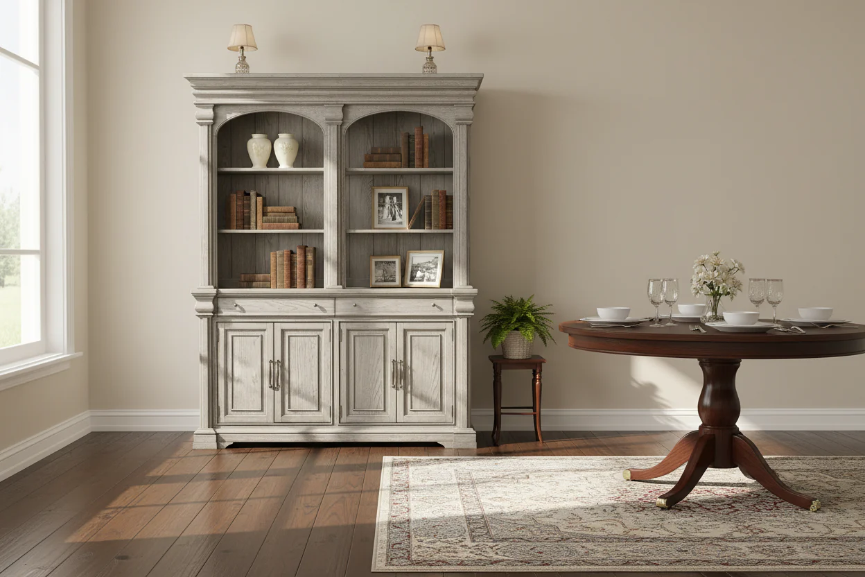 Gray Server Cabinet – 4-Door 2-Drawer, Single Unit