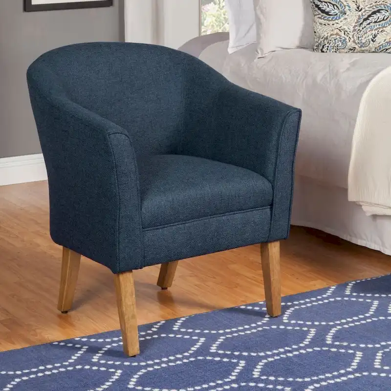Porch & Den Kingswell Navy Chunky Textured Accent Chair