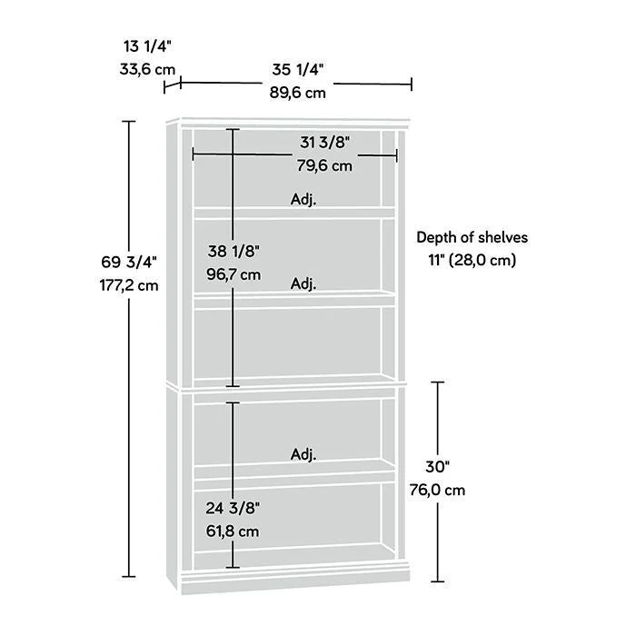 Select Collection 5-Shelf Bookcase