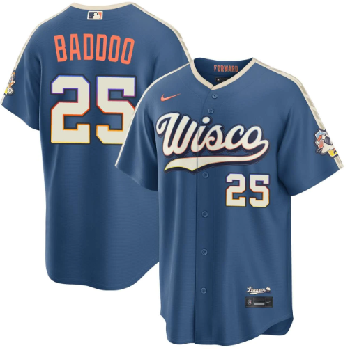 Akil Baddoo Milwaukee Brewers Mineral Blue 2026 City Connect Stadium Jersey