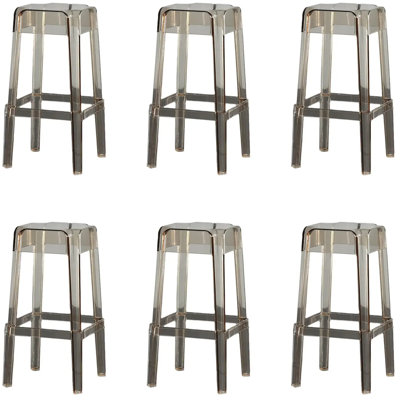 Modern Acrylic Four Legs Square Counter Bar Stool