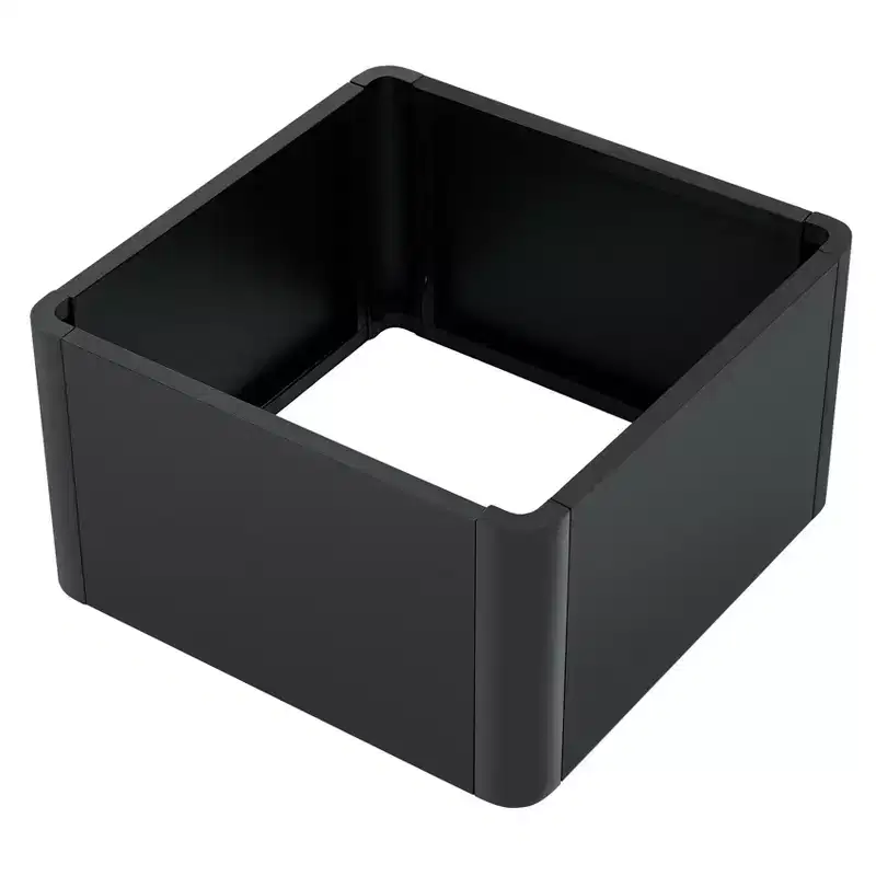 Acekool Square Metal Planter Box with Drainage Base and Tool Free Snap Assembly for Patio Balcony Garden