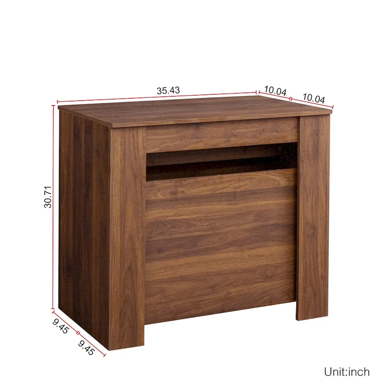 Extendable Console Table - Wood Finish, Modern Design, Multi-User