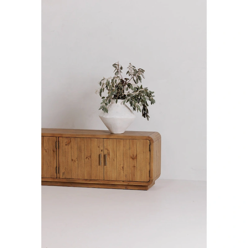 Aurelle Home Modima Rustic Rounded Edge Entertainment Center