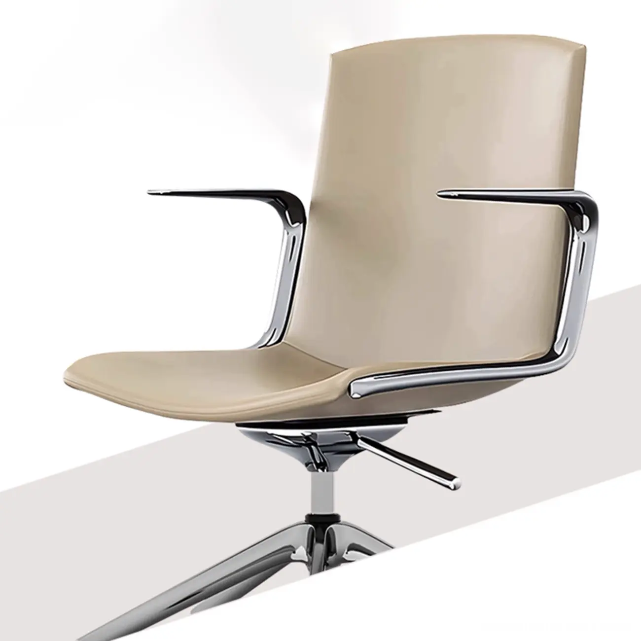 Modern Leather Adjustable Swivel Armrests Office Chair