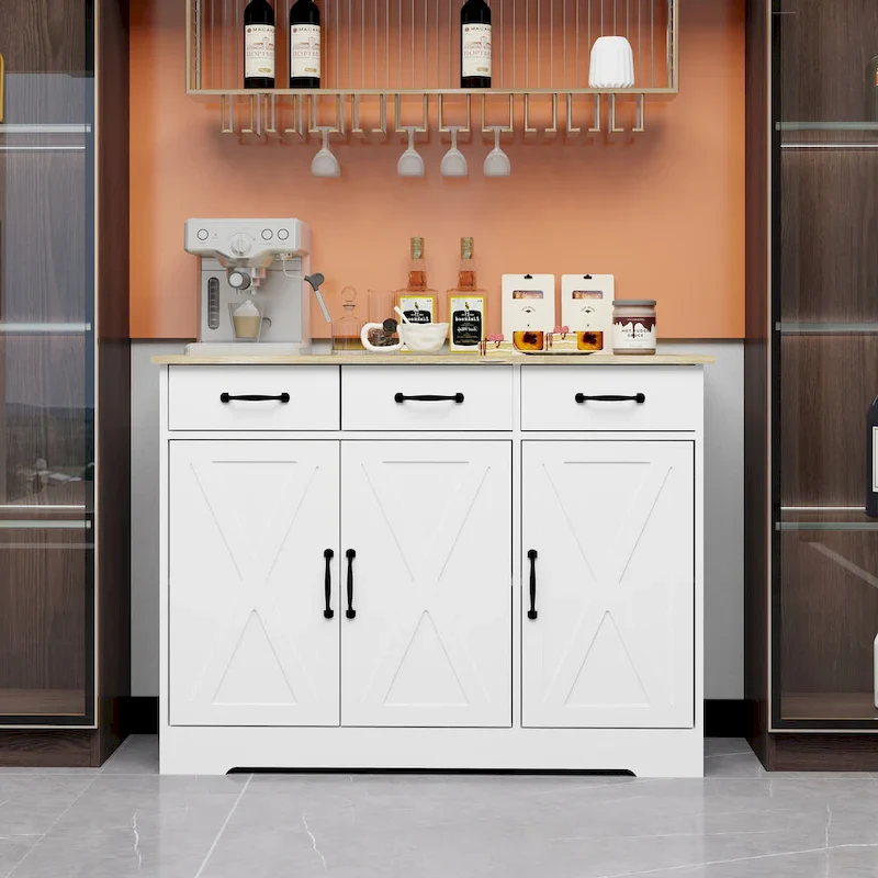 Buffet Cabinet with 3 Drawers and 3 Doors