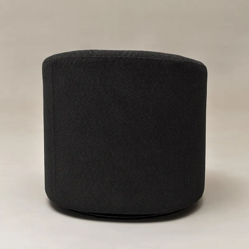 KINWELL 32 W Boucle Upholstered Swivel Barrel Accent Armchair