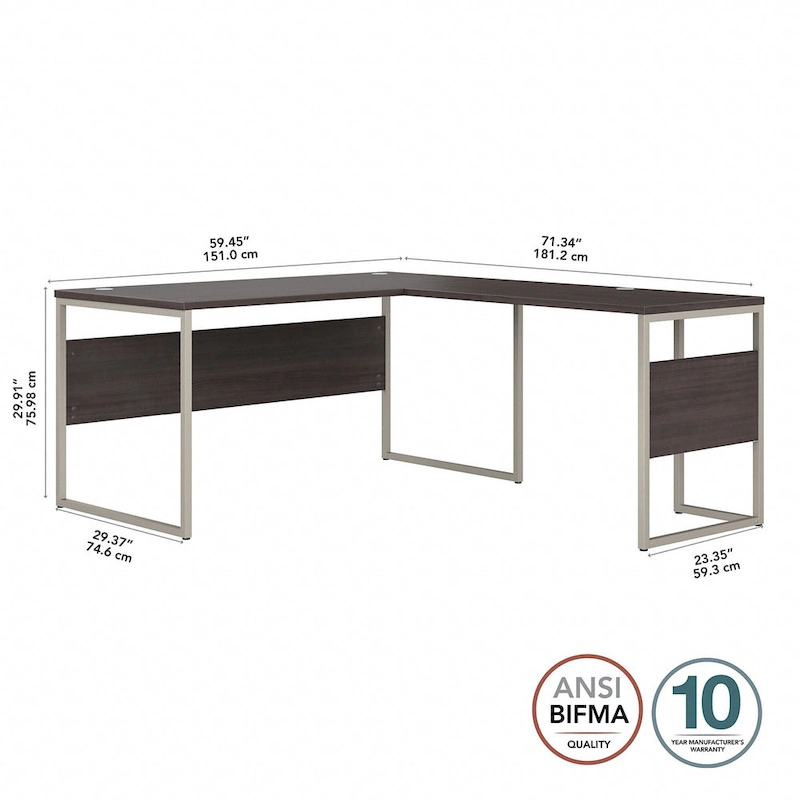 Hybrid 60W x 30D L Shaped Table Desk by Bush Business Furniture