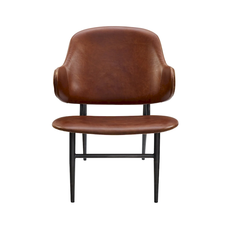 Art Leon Genuine Leather Accent Lounge Chair