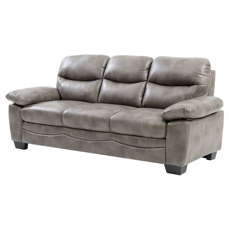 Faux Leather 3-Seat Sofa – Grey / Black / Dark Brown / Pearl