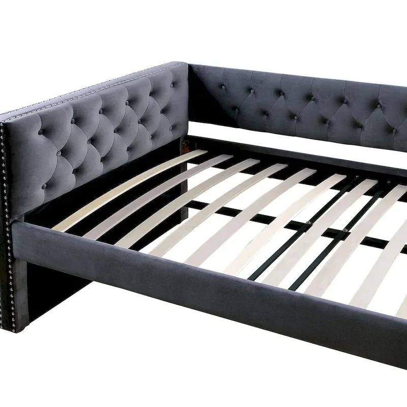 Mokatsi Glam Tufted 2-Piece Daybed with Trundle Set