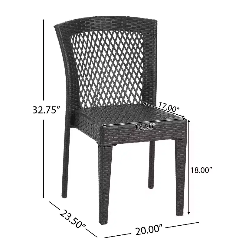 Christopher Knight Home Candice 3 Piece Patio Bistro Dining Furniture Set with Stackable Chairs