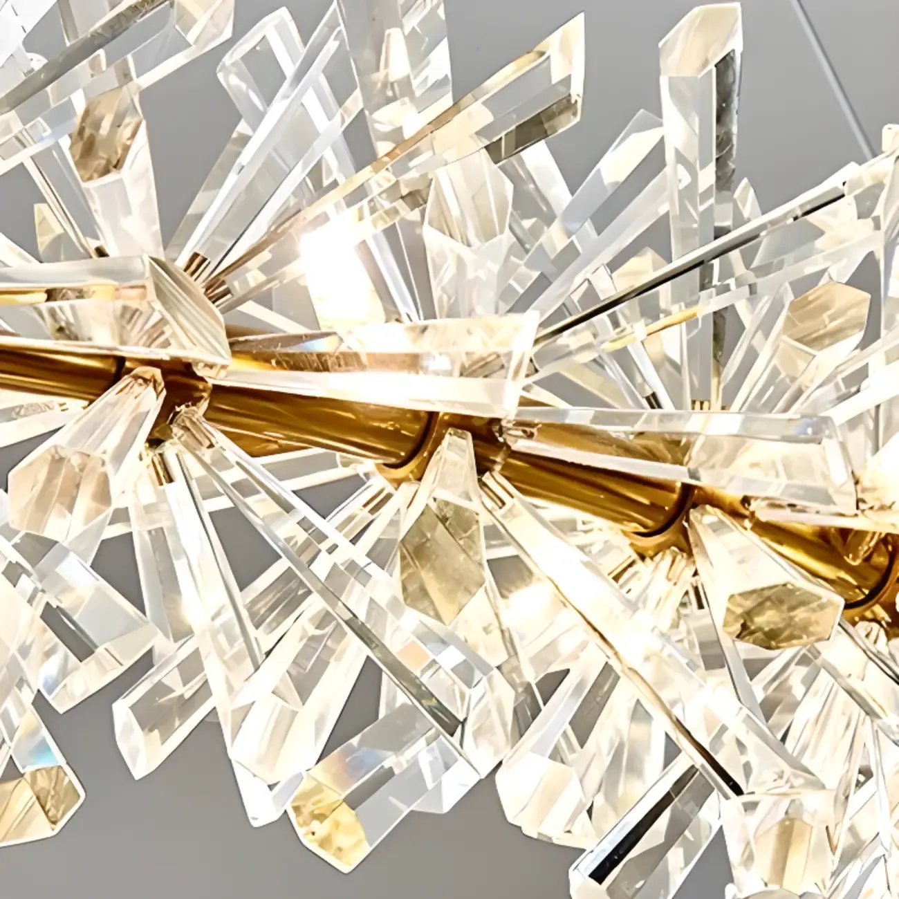 Gold Circular Crystal Chandelier Modern Design Light
