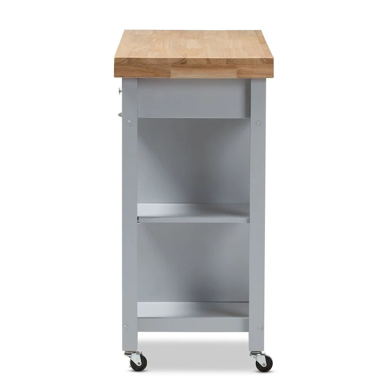 The Gray Barn Muckross Farmhouse Grey Wood Kitchen Cart