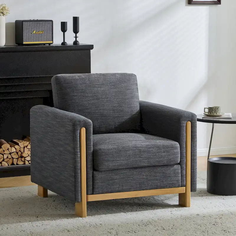 Christopher Knight Home - Harmonia Upholstered Armchair with Solid Wood Frame and Plush Cushioning