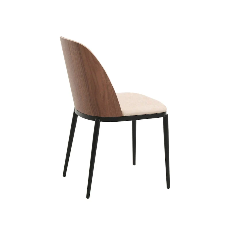 LeisureMod Tule Dining Side Chair with Upholstered Seat and Back