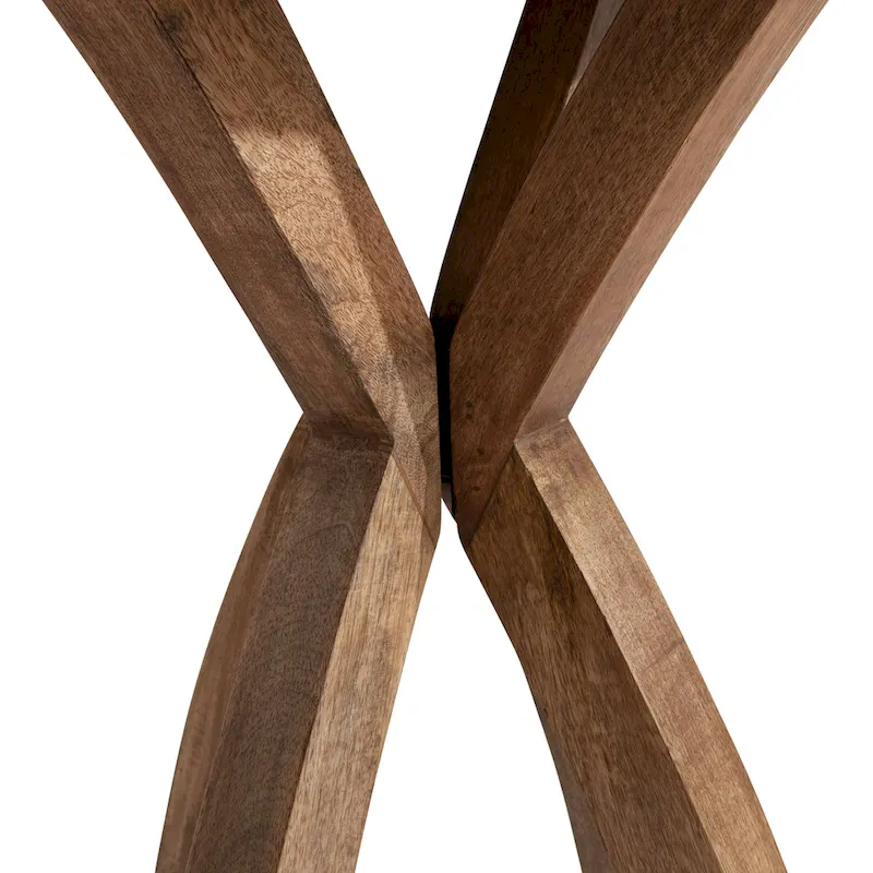 Natural Wood Round Side Table - Midcentury Modern Style