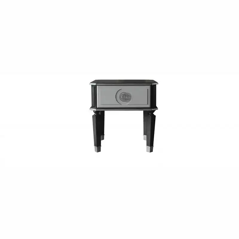 HomeRoots 24 Charcoal And Light Gray Manufactured Wood Square End Table