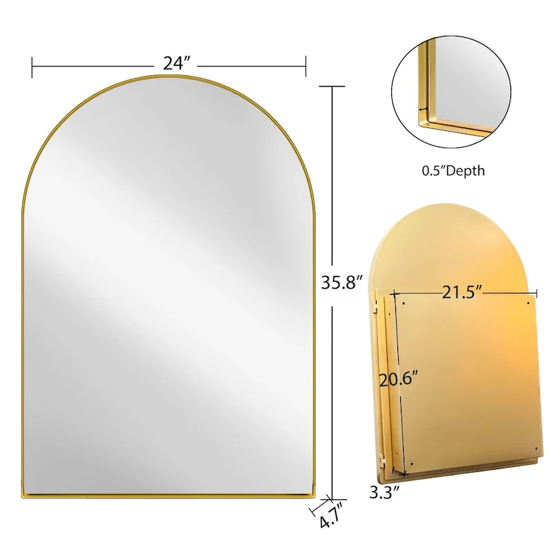 24x36 Inch Arched Recessed Medicine Cabinet