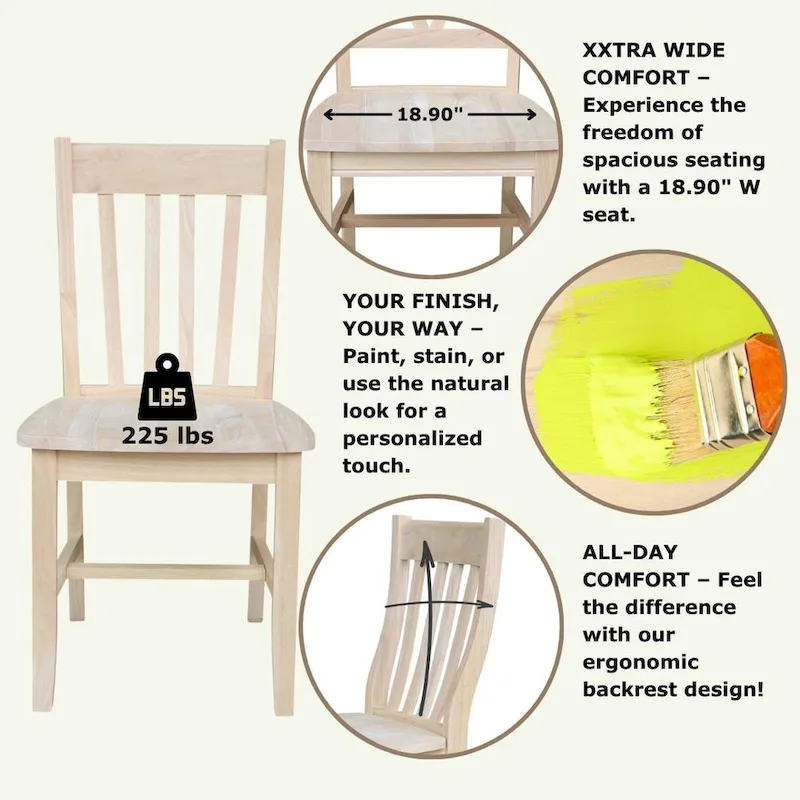 Copper Grove Quince Solid Wood Schoolhouse Chairs, Set of 2