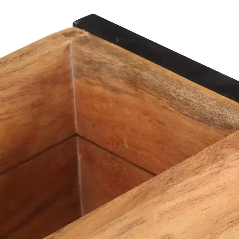 vidaXL Planter Natural wood with black metal frame