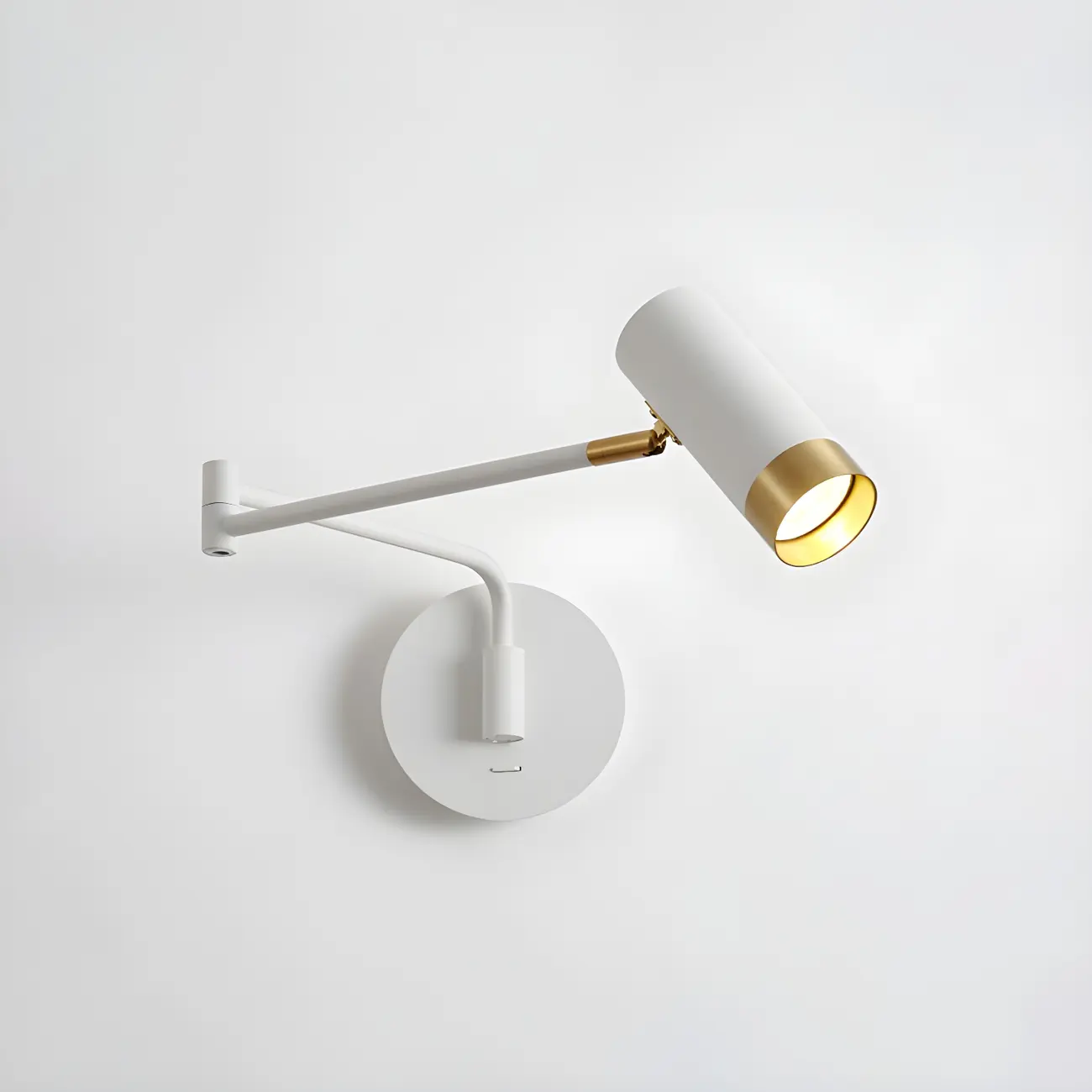 Modern Metal White Black Adjustable Swing Arm Wall Light