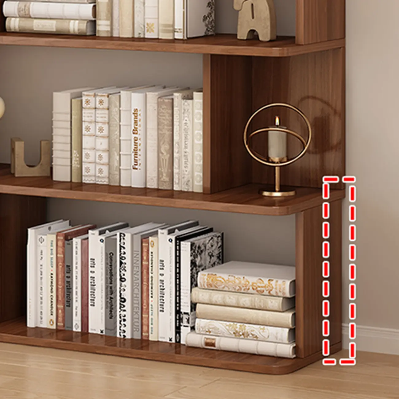 Modern White Open Back Wood 5 Shelf Bookshelf