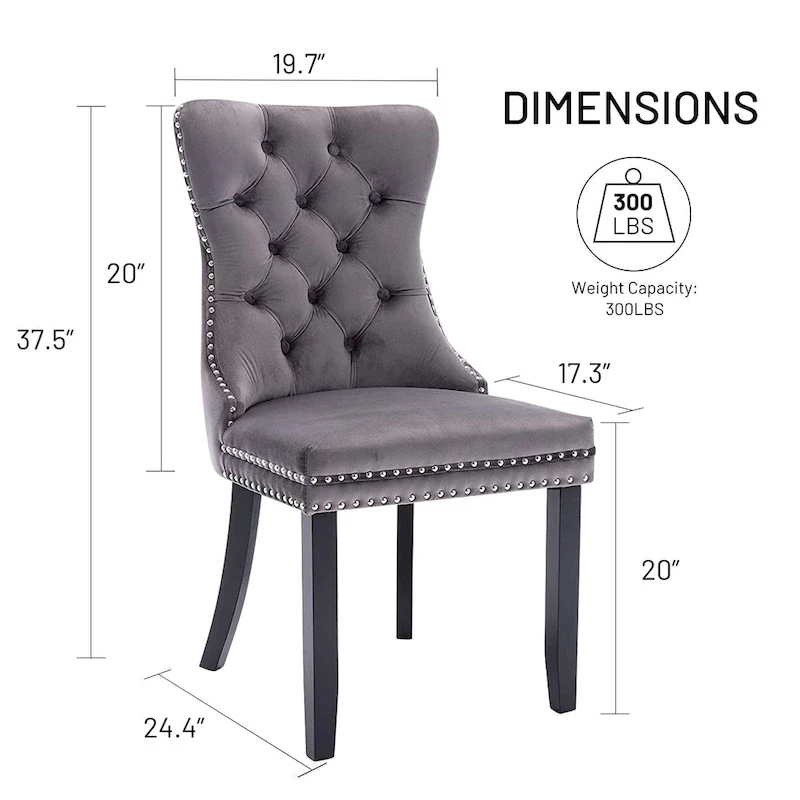 Luxury Upholstered Velvet Dining Chair with Solid Wood Legs