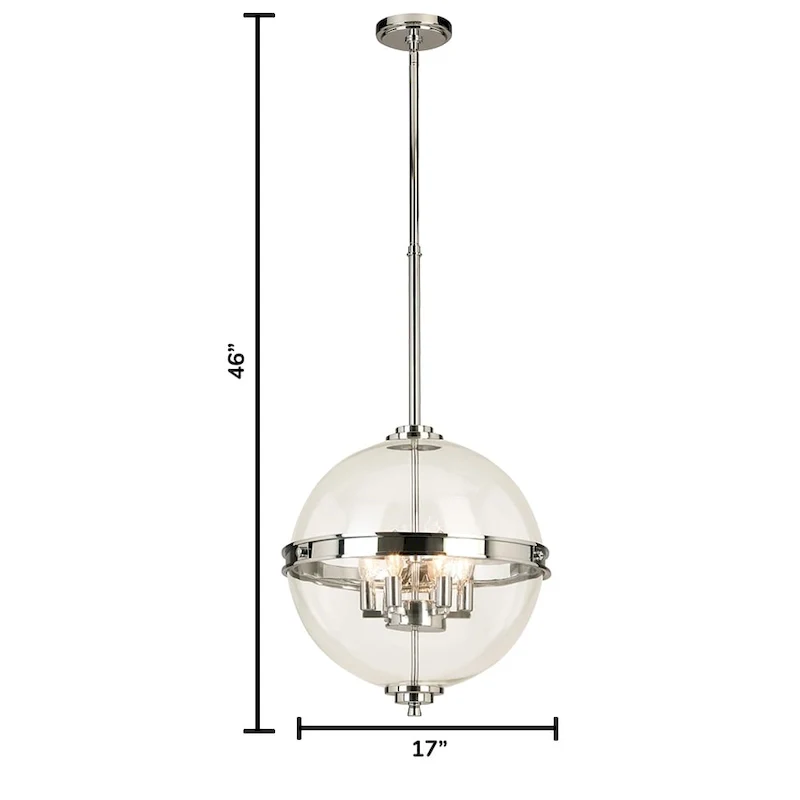 Eglo Cecilia Chrome Pendant with Clear Glass
