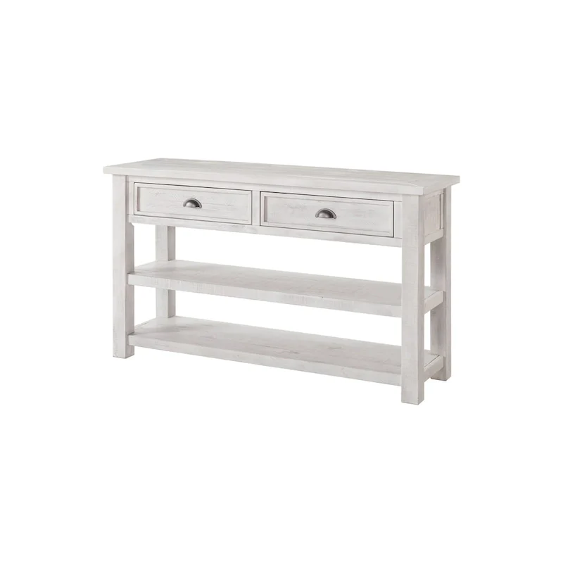 White / Grey / Natural / Cream & Brown / Black & Brown – Coastal Farmhouse Console Table, Seats 1–2