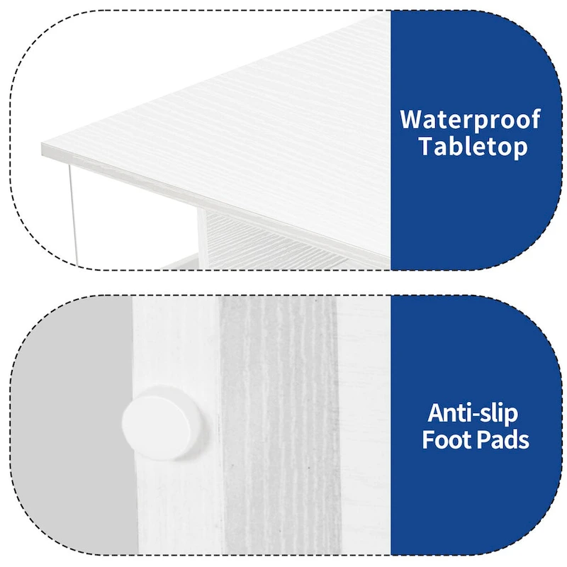 Moasis Modern Square Coffee Table with Drawers & LED Light, Acrylic and Wood Center Table