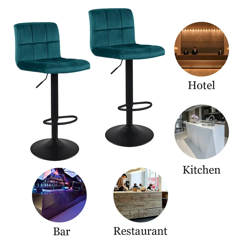 Swivel Adjustable Height with Armless Bar Stools