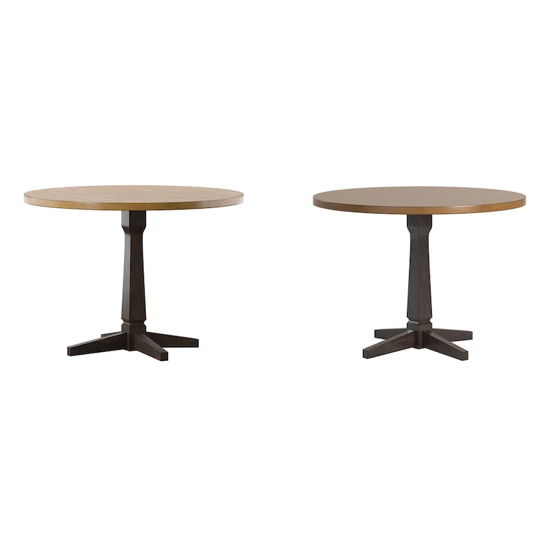 Round Two-Tone Dining Table