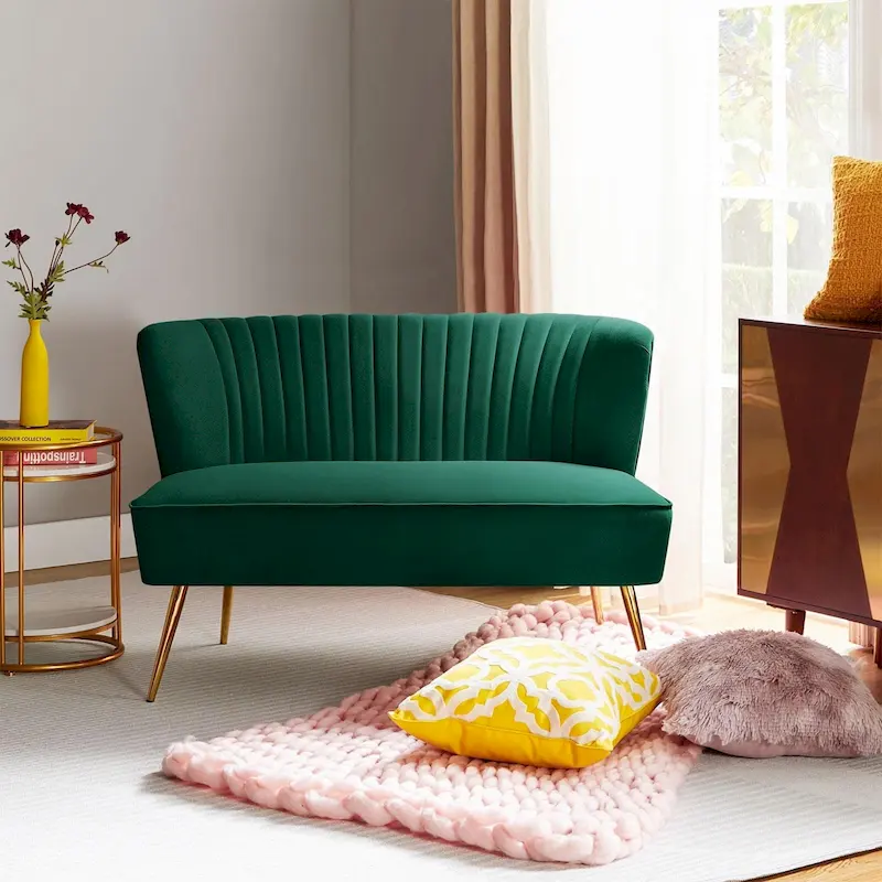 Delicia 3 Piece High-Quality Velvet Fabric Living Room Set with Sturdy Legs by HULALA HOME