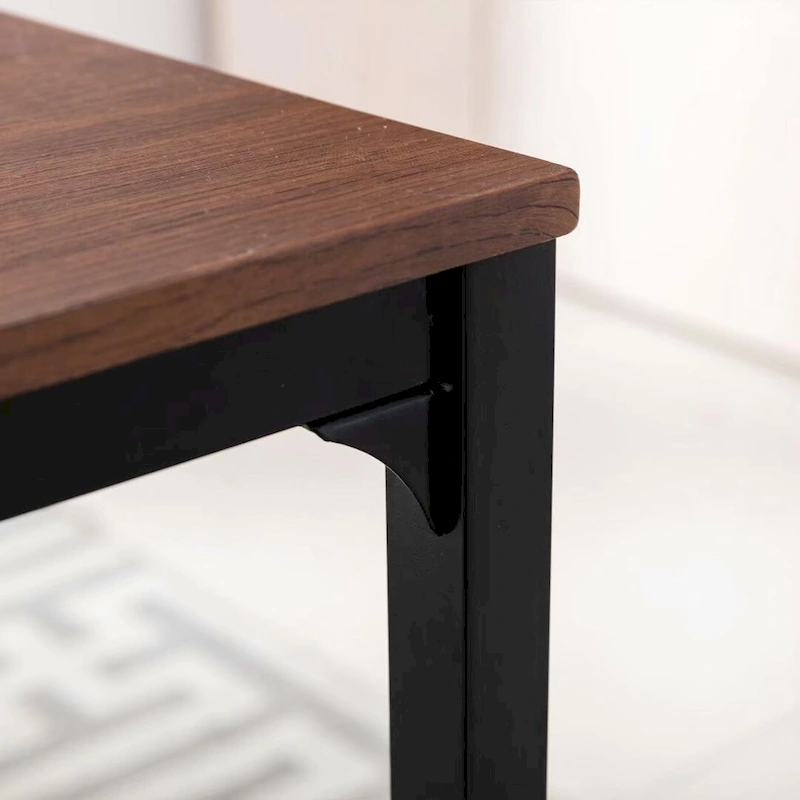 3 Piece Kitchen Table Set with Two Benches Dining Room Table Set 4