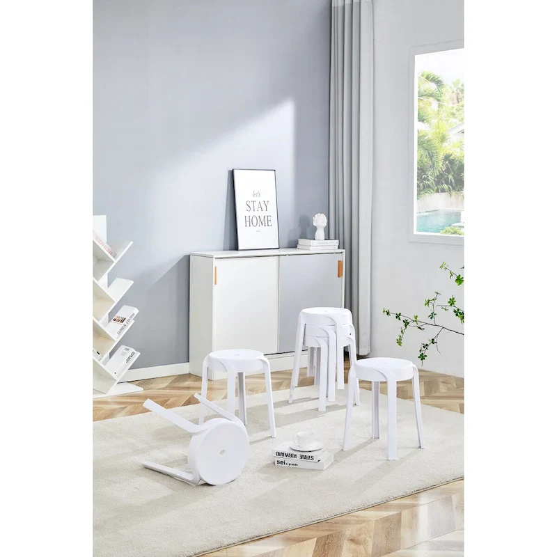 Colorful Round Plastic Stools - 6 Pack for Kids