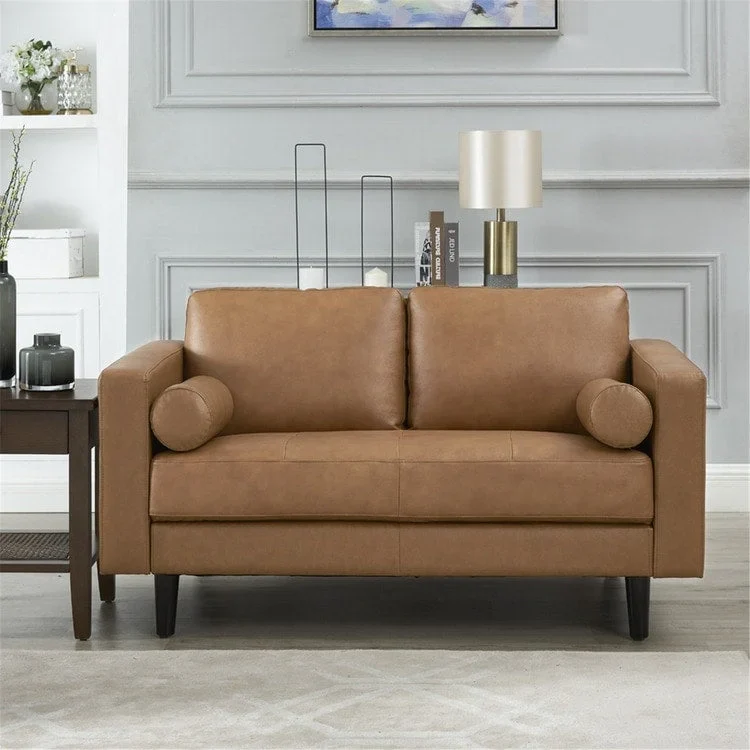 Genuine Mid-Century Leather Sofa