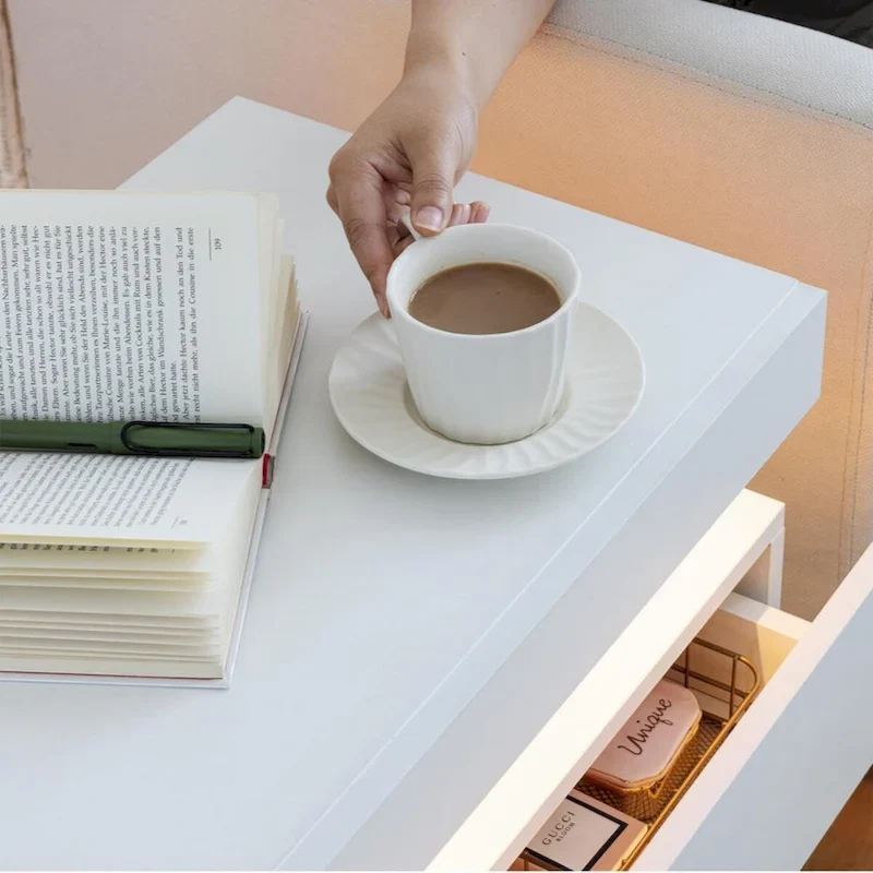 LED Nightstand with 2 Drawers