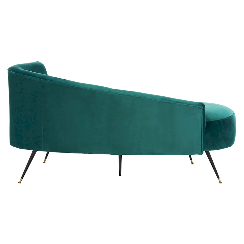 SAFAVIEH Helgrit Black/Gold Velvet Retro Glam Settee - 57.5