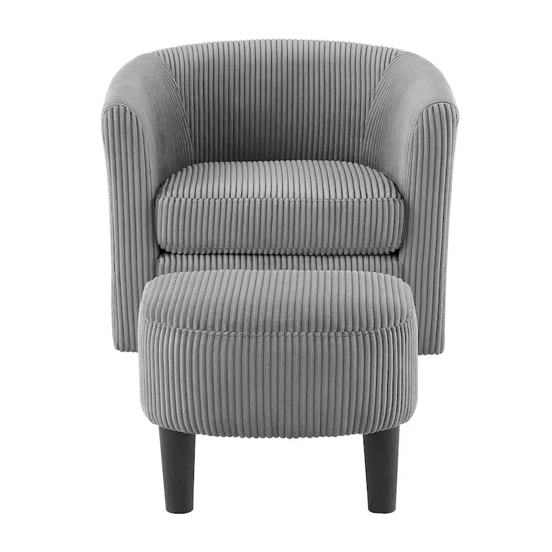 Swivel Accent Single Sofa Chair with Ottoman