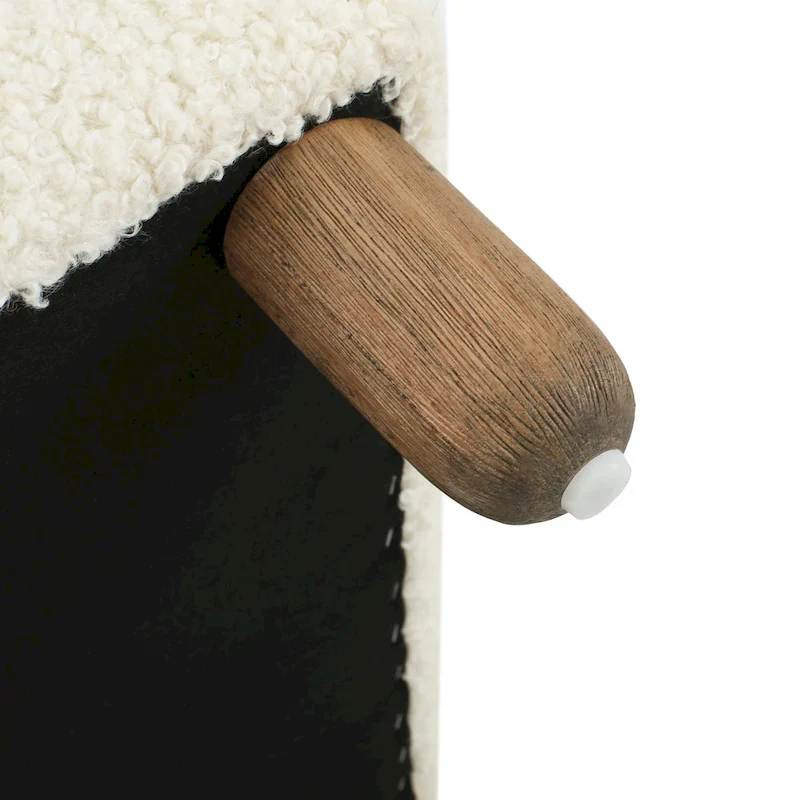 Modern Boucle Ottoman Bench for 2 People