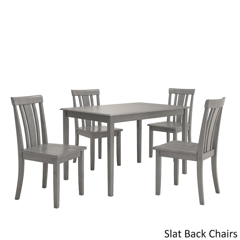 Wilmington II 48-Inch Rectangular Antique Grey 5-Piece Dining Set by iNSPIRE Q Classic