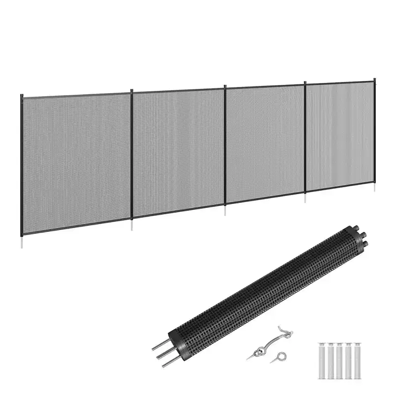 4x108FT Heavy Duty Removable Pool Fence,PVC Mesh Safety Barrier,Easy DIY Install,Child Pet Protection,Stainless Steel Feet