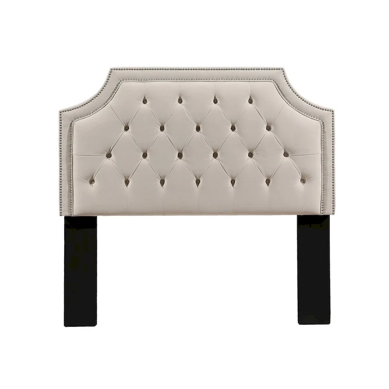 Audrey Upholstered Tufted Headboard with Nail Head Trim