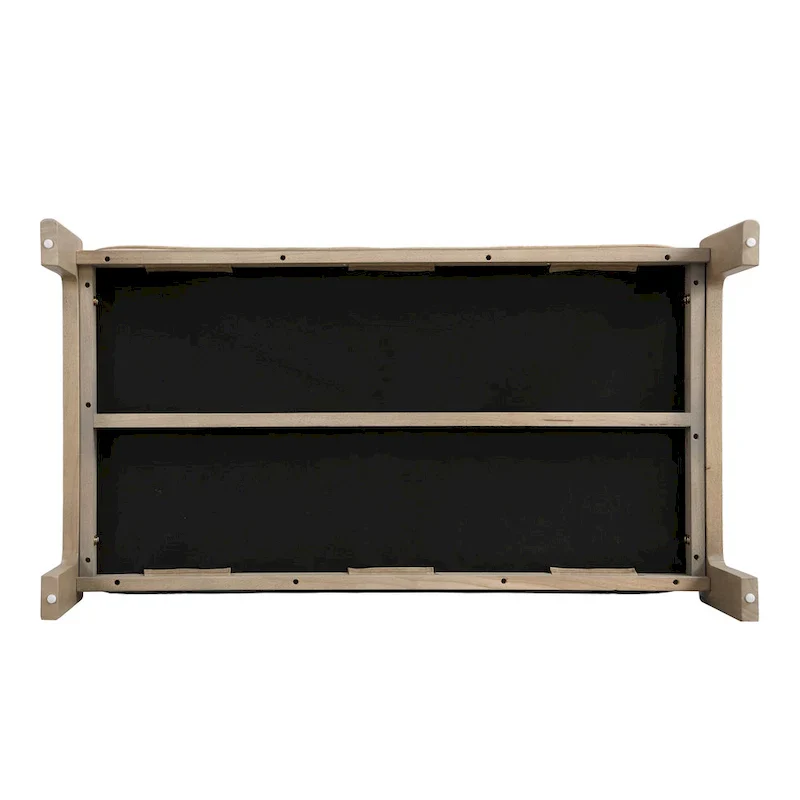 Christopher Knight Home - 48.4 Rectangle Tufted Upholstered Cocktail, Leather Ottoman Coffee Table with Rubber Wood Frame