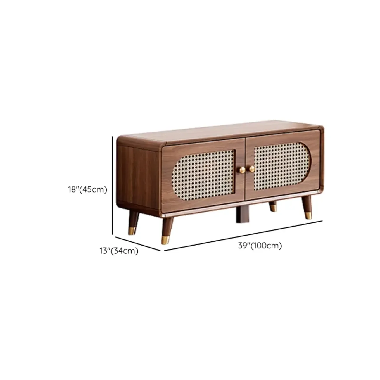 Bohemian Slim Brown Drop-Front Wood Shoe Cabinet