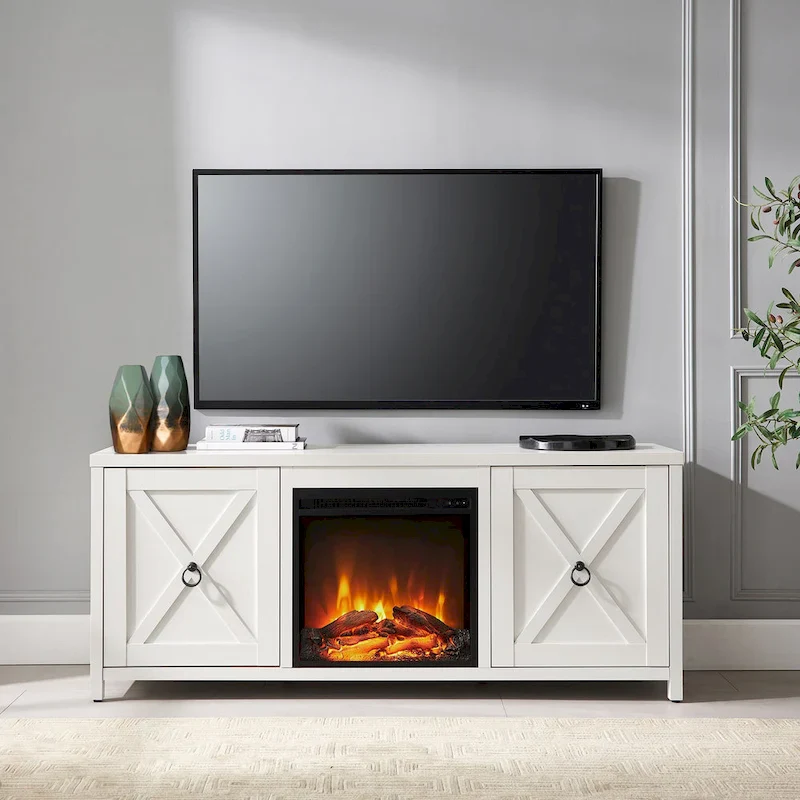 Granger 58  TV Stand with Log Fireplace Insert