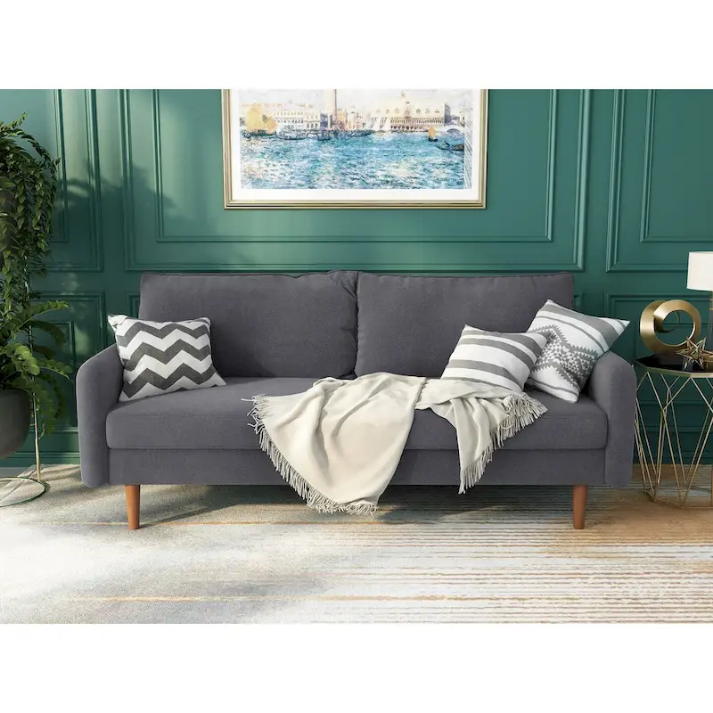 Velvet Square Arm Sofa - Multiple Colors, Contemporary Design, Seats 2-3
