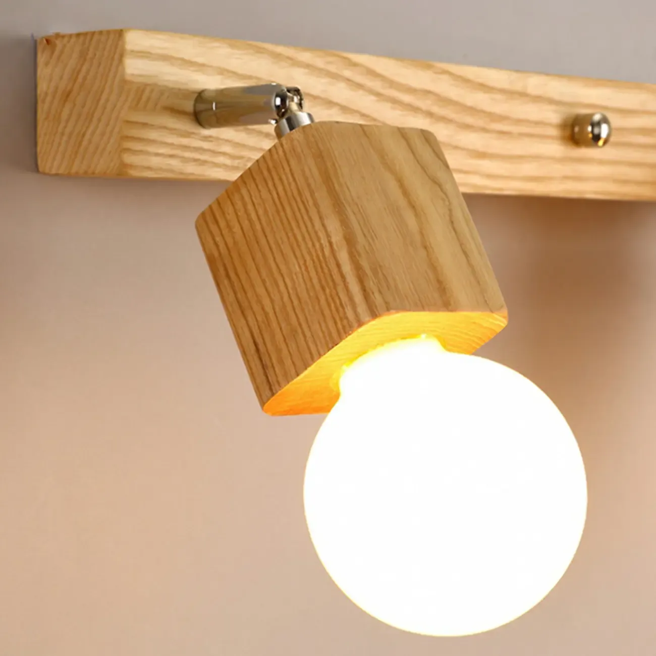 3-Light Modern Wooden Linear LED Vanity Lights